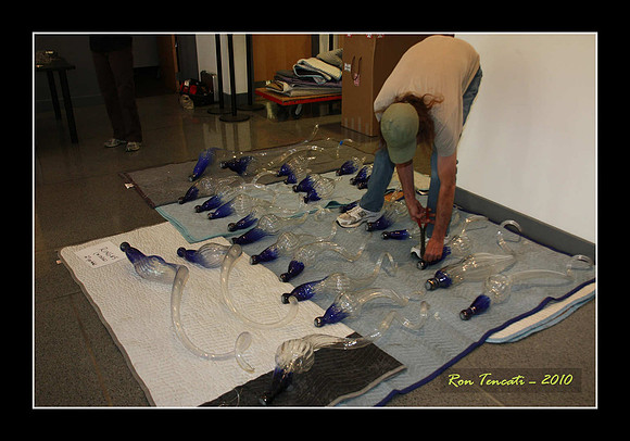 Packing up Chihuly Glass