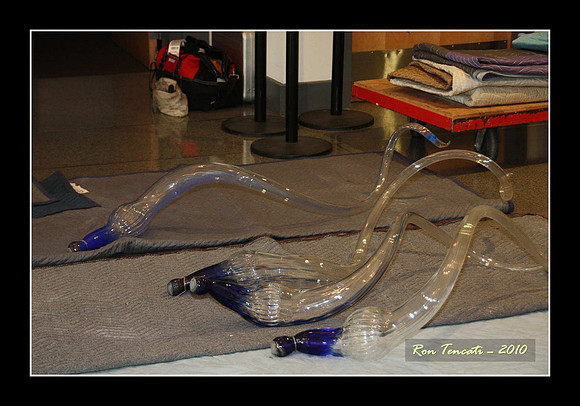 Packing up Chihuly Glass